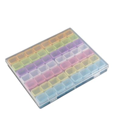 MULAIDI 56 Grids Jewelry Box DIY Drill Box Nail Art Organizer For Bead Storage For Case For Rings Multifunction Independent Storage Box 56-grid Jewelry Box Crystal Bead Organizer Color