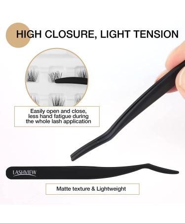 LASHVIEW DIY Eyelash Extension Kit | Natural Pre-cut Cluster Lashes with Glue and Tweezers | Synthetic, Reusable, Featherlight | MY DAY Mix 12/14mm - Buy Online on SooperMarket.com