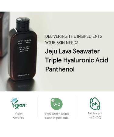 ONE THING FOR MEN All in One Moisture Essence 5.07 Fl Oz | 4-in-1 Moisturizer Toner Aftershave & Serum with Hyaluronic Acid | Korean Skin Care for Men - Buy Online on SooperMarket.com