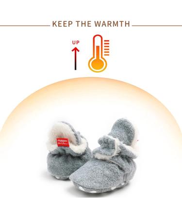 TMEOG Baby Booties | Infant Winter Slippers | Newborn First Walking Shoes | Boys Girls 0-18 Months | Light Grey Furry - Buy Online on SooperMarket.com