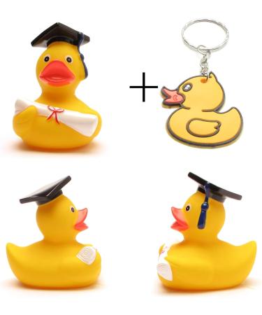 Funny Academic Bathing Duck with Diploma - Squeaky Duck with Doctoral Hat - Perfect Gift for University Exam Closing Ceremonies - Buy Online on SooperMarket.com