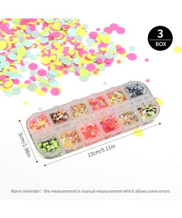 Nail Seedlettes - 36 Glitter Sequin Shapes (Hearts Stars Moons) | Holographic Nail Art Accessories for DIY Crafts & Decorations - Buy Online on SooperMarket.com