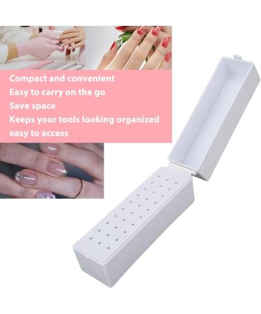 Nail Displayer Organizer Box for Nail Drill Bits Nail Drill Bits Holder Dustproof Professional 30 Holes Nail Drill Tools Container For Home Use Nail Salon White - Buy Online on SooperMarket.com
