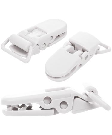 Evarbuild 10Pcs Baby T-Shape Plastic Pacifier Clips - Soother Dummy Holders in White | International Shipping Available - Buy Online on SooperMarket.com