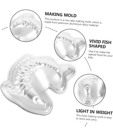 ABOOFAN 4pcs Rice Cake Mold Fondant Molds for Epoxy Resin Fish Candy Mold Egg Tart Chocolate Aluminum Alloy - Buy Online on SooperMarket.com