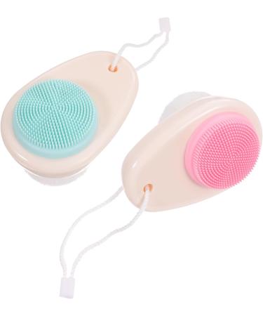 FRCOLOR Pack of 8 Double-Sided Facial Cleansing Brush Face Scrub Scrubber Silicone Facial Cleanser Handle Facial Brush Bathroom Accessories Painted - Buy Online on SooperMarket.com