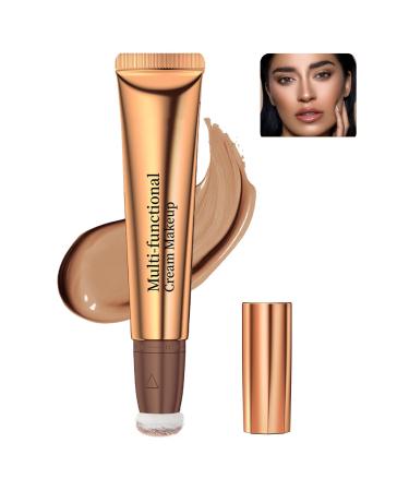 Contour Beauty Wand Gel Cream Contour Bronzer Stick Long Lasting Smoothly Super Silky Contour Stick with Cushion Applicator Attached Easy to Blend Natural Matte Finish Cruelty-free