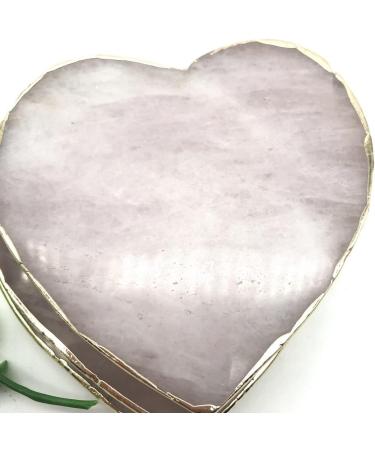 1PC Natural Pink Heart Piece Cup Polished Electroplate Original Specimen Office Decor NaturalStones and Can be Used for ningxiao - Buy Online on SooperMarket.com