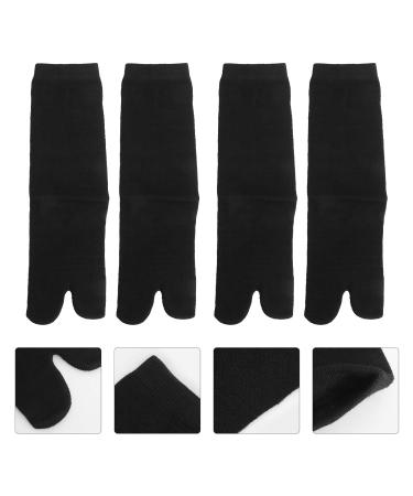 Holibanna Tabi Socks - 2 Pairs Black Cotton Toe Socks for Sandals | Casual Kimono Style | Free Shipping - Buy Online on SooperMarket.com