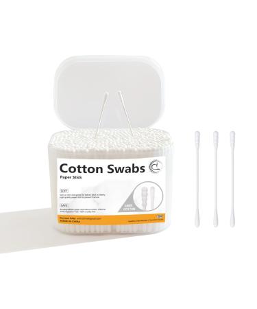 1000 Count Mini Cotton Swabs Spiral/Round Cotton Swab with Paper Stick for Personal Care and Cleaning 1000pcs