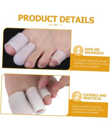 PLAFOPE 10pcs Silicone Toe Covers & Separators - Big Toe Protectors for Men - Mild White - 3x2.5cm - Buy Online on SooperMarket.com