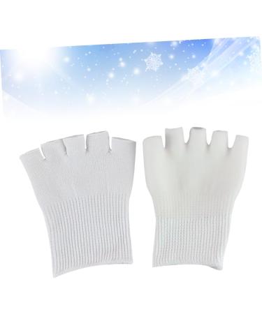minkissy 2 Pairs Cracked Foot Socks Fingerless Gloves Open Toe Gel Socks Men Gel Toe Socks Five Toe Gel Socks Foot Care Supplies Moisturizing Socks Five Toes White Heel Cover - Buy Online on SooperMarket.com