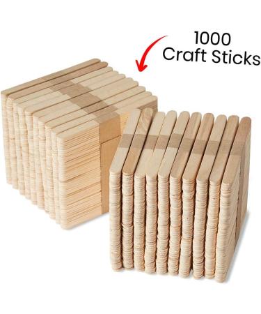 Craft Sticks Bulk Set - Natural Wood Popsicle Sticks for Waxing & Classroom Art Supplies - Kids Art Crafting Sticks - 4-1/2 x 3/8 in. (Pack of 1000) - Zipped Bag - Buy Online on SooperMarket.com