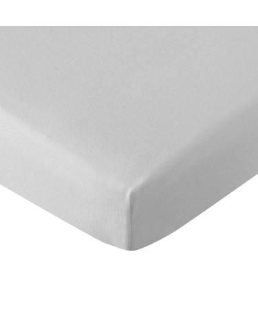 Pack n Play Fitted Sheet, 100% Organic Cotton, Stretchy Pack n Play Sheets, Ultra Soft Breathable Mini Crib Sheets, Convertible Playard Mattress Cover, Hypoallergenic Playard Playpen Sheet, Grey Grey Playard Sheet