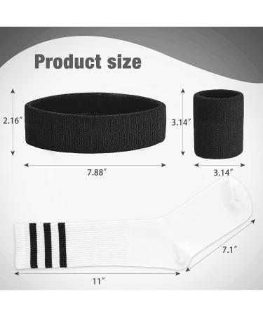 ONUPGO 5-Piece Striped Sports Sweatband & Socks Set for Men Women - Ideal for 80s Costumes & Theme Parties - Buy Online on SooperMarket.com