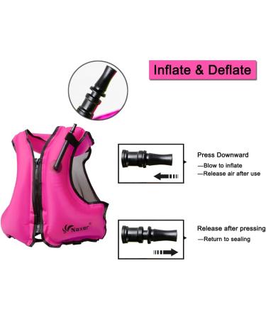 NAXER Inflatable Snorkeling Vest for Adults - Easy Swim & Paddleboarding - Rose - Buy Online on SooperMarket.com