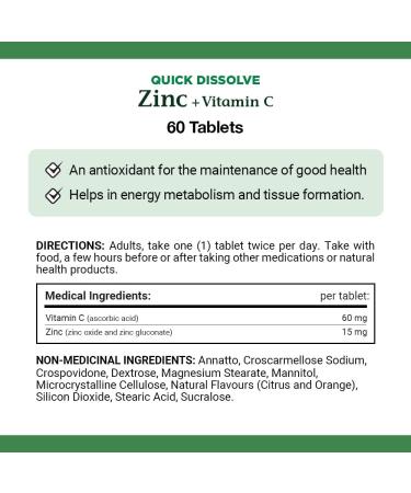 Nature's Bounty Vitamin C + Zinc Multi-coloured 60 Quick Dissolve Tablets - Buy Online on SooperMarket.com