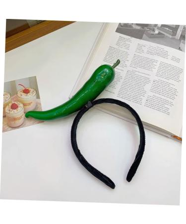 SKISUNO Chili Hair Hoop Headband Hair Accessories for Kids Chili Pepper Hat Chili Design Hair Hoop Fruit Man Elastic 1 count (Pack of 1) Green - Buy Online on SooperMarket.com