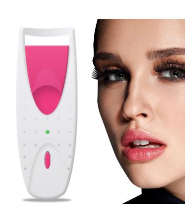 Glamza Heated Eyelash Curler Longer Lashes Makeup Curl Lash Electric Silicone Refill Pads Natural Cosmetic Eyes Makeup Hot Curling Tool for Women Ladies Girls Long Lasting Curled