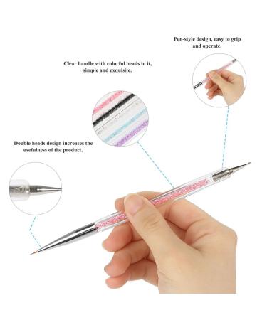 Premium Nail Art Brush Set - 5 Dual Lace Tools for Marble Effect & Glitter Rhinestones | Perfect for Painting Miniature Models & Dotting - International Shipping Available - Buy Online on SooperMarket.com