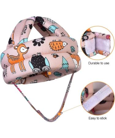 Baby Head Protector & Knee Pads Set | Infant Safety Helmet & Walking Pad Combo (Pink Forest) | Suitable for Age 6-36 Months - Buy Online on SooperMarket.com