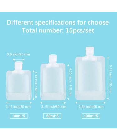 NUTAKI 15-Pack Portable Travel Makeup Packing Bags | Refillable & Leakproof Toiletries Containers with Labels | TSA Approved Sub Bags for Fluids - Buy Online on SooperMarket.com