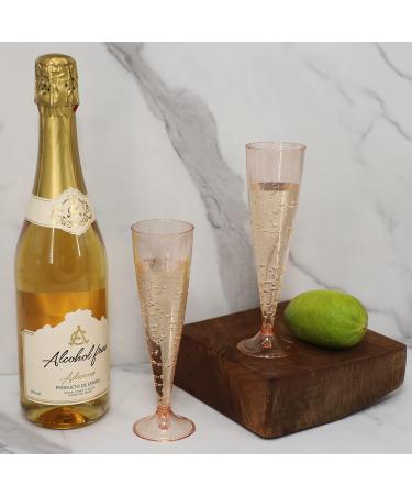 Homy Feel Rose Gold Glitter Plastic Champagne Flutes - 30 Pack, 5oz Disposable Glasses for Party & Mimosa Bar - Buy Online on SooperMarket.com