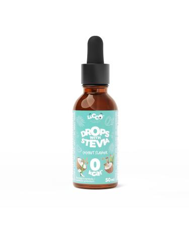 Locco Natural Flavoured and sweetening drops with Stevia | Coconut | 0 Calorie | Vegan | Only Natural Ingredients | Zero sugar