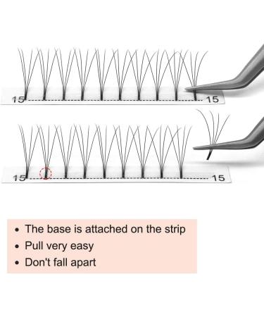 4D-C-0.10-8-15 Mix Pre Made Fan Eyelash Extensions - Russian Volume Lashes 0.07 0.10 Pre Fanned Long Stem C D Curl - 8-15 Mix & CG - Premade Fans Eyelash Extension - Buy Online on SooperMarket.com