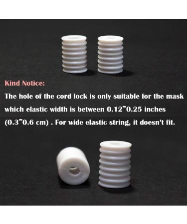 60pcs White Cord Locks for Masks - Adjustable Silicone Toggles & Plastic Beads for Ear Loops - Buy Online on SooperMarket.com