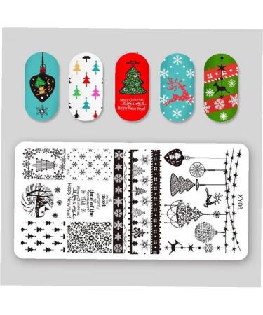 Zonster 6-Piece Nail Art Stamping Plates Set - Christmas Tree Deer & Snowflake Designs for Festive Nail Designs - Buy Online on SooperMarket.com