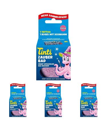 Tinti Magic Bath Pink - Fizzy Bath Bomb with Surprise Pack of 4 2 Pieces (Pack of 4)