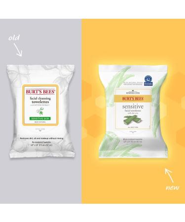 Burt's Bees Sensitive Facial Cleansing Towelettes - 30 Count (Pack of 3) | Gentle Cleansing Wipes with Cotton Extract for Sensitive Skin - Buy Online on SooperMarket.com