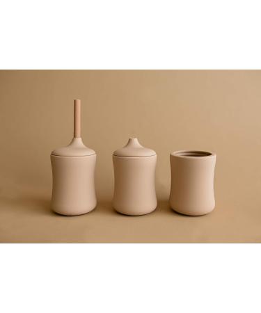 NEUTBABY Silicone Cup | Durable 3 Stage Toddler Cups | Easy to Clean Muted Color Cup in Sand Beige - Buy Online on SooperMarket.com