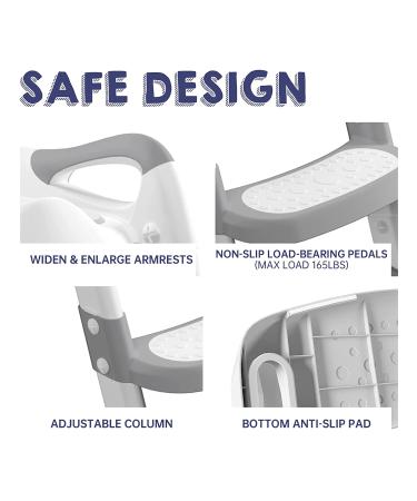 Potty Training Seat with Step Stool Ladder - Gentle Monster Toddler Toilet for Boys Girls - Foldable & Comfortable Chair with Anti-Slip Pad (Grey) - Buy Online on SooperMarket.com