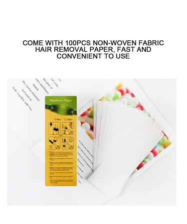 Hair Removal Waxing Kit - Wax Warmer 200g Wax & 100 Paper Strips for Home & Salon (EU Connector) - Buy Online on SooperMarket.com