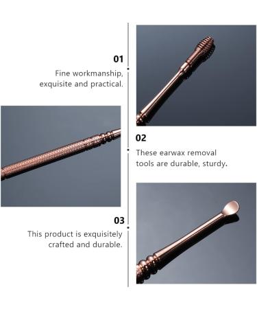 5pc Spring Earpicks Wax Curette Set - Stainless Steel Ear Cleaner for Adults | Comfortable and Sturdy Earwax Remover with Simple End Design - Buy Online on SooperMarket.com