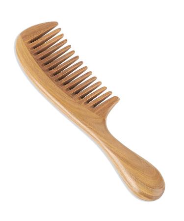 OneDor Handmade 100% Natural Green Sandalwood Wide Tooth Hair Comb - Anti-Static Wooden Detangler with Sandalwood Scent - Buy Online on SooperMarket.com