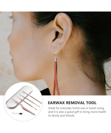 Healeved Ear Wax Removal Kit - 5 Pcs Earwax Remover Set in Rose Gold 14x1cm - Buy Online on SooperMarket.com