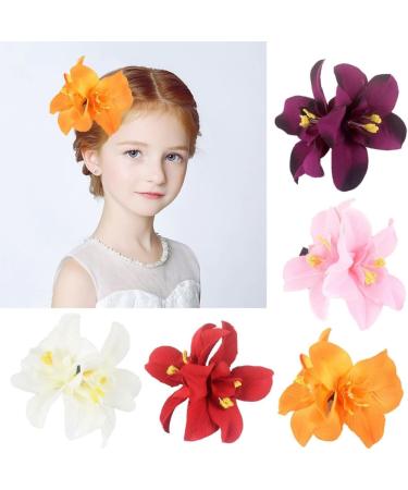 JSGHGDF Fabric Flower Hair Clip for Women Elegant Cloth Flower Side Clip Hair Style Accessories Ponytail Holder Barrettes Purple - Buy Online on SooperMarket.com