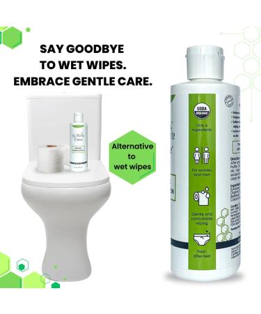 La Petite French Premium Wiping Lotion - Organic Flushable Skin Cleanser & Moisturizer (8 oz) - Eco-Friendly Alternative to Wet Wipes for a Better Bathroom Experience - Buy Online on SooperMarket.com