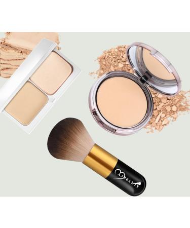 Fluffy Kabuki Makeup Brush - Large Soft Face Powder Foundation & Blush Brush Black+Brown 103 | Perfect for Blending - Shop Internationally - Buy Online on SooperMarket.com