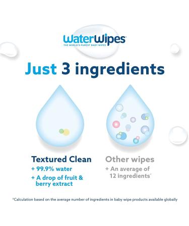 WaterWipes Textured Baby Wipes - 99.9% Water, Unscented, Hypoallergenic - 4 Packs (240 Count) - Buy Online on SooperMarket.com