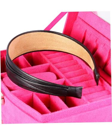Hair Hoop Vintage Faux Leather Headband Wide Padded Hair Band Fashion Comfortable Headbands Accessories for Women Girls (Black) - Buy Online on SooperMarket.com