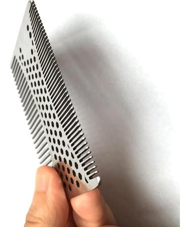Comb Stainless Steel Beard Comb Stainless Steel Men Beard Comb Credit Card Size Easy to Carry Beard Straightener wooden comb - Buy Online on SooperMarket.com