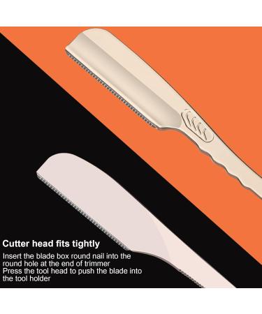 Premium Straight Edge Razor for Men - Manual Hair Cutting Trimmer & Gradient Blade for Eyebrows & Beards - Silver - Buy Online on SooperMarket.com