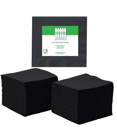 Perfectware - 2 Ply Black-200ct Perfect Stix 2 Ply Beverage Black Napkin-200 Paper Cocktail Beverage Napkin Black, 9.5" x 9.5" (Pack of 200)