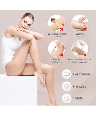 At-Home Permanent Laser Hair Removal Device | 999,999 Flashes | Painless Removal for Women and Men | Suitable for Armpits, Back, Legs, Arms, Face, and Bikini Line - White - Buy Online on SooperMarket.com