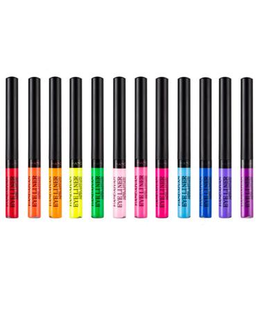 Neon Liquid Eyeliner Set - 12 UV Glow Matte Waterproof Eyeliners for Everyday Halloween & Christmas | Durable & Colorful - Buy Online on SooperMarket.com