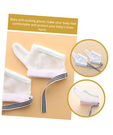 PLAFOPE 2 Pairs Anti-Eating Gloves for Kids | Thumb Protector & Hand Mittens for Nail Biting | Breathable Finger Guard | Child Nylon Gloves 11x7x0.5cm | Pink Black - Buy Online on SooperMarket.com